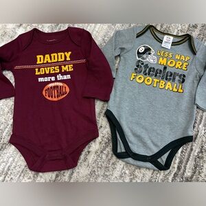 Football Themed Baby Bodysuits (3/6 mos.)